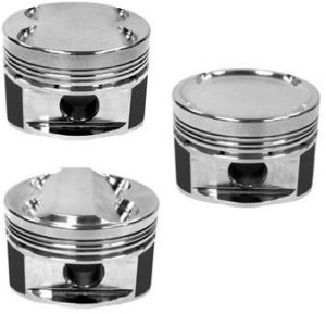 Mitsubishi Evolution Piston Set - Manley Performance - Forged - 4 Cyl, 2618 Alloy, Chrome Moly Wrist Pins, 86mm +1mm, 10.0/10.5:1 Dish, 100mm Stroke - `03-`06